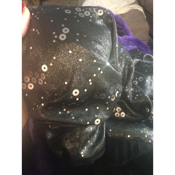 Vintage Babydoll Dress Size Small Black Sequin Whimsigoth Y2K 90s Chiffon Prom - Picture 9 of 9